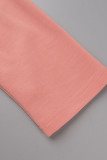 Rode Elegante Print Bandage Patchwork Vouw Asymmetrische Kraag Een Stap Rok Jurken
