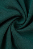 グリーン ファッション カジュアル パッチワーク V ネック ロング スリーブ ドレス