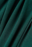 Robes à manches longues à col en V et à la mode décontractées vertes