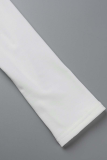 Robes de jupe crayon à col roulé évidées solides blanches sexy