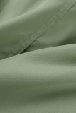 Grüne Casual Street Solid Patchwork mit Gürtel hohe Taille Typ A einfarbige Unterteile
