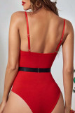 Red Sexy Party Solid Patchwork Feathers Christmas Day Dessous