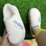 White Casual Living Letter Printing Round Keep Warm Comfortable Shoes