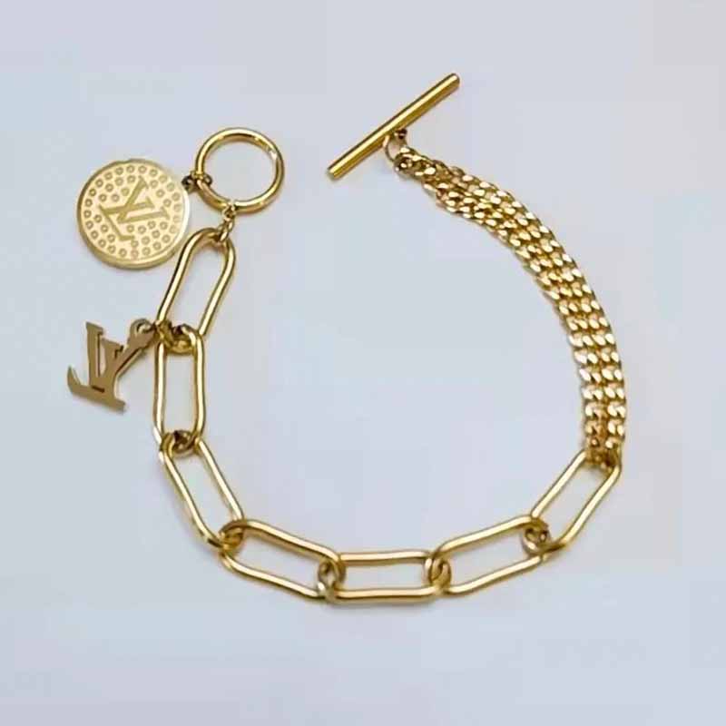 

Gold Daily Letter Chains Bracelets