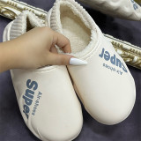 Blauwgrijs Casual Living Letter Printing Round Keep Warm Comfortabele schoenen