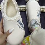 Blanco Casual Living Letter Printing Round Keep Warm Zapatos cómodos