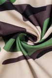 Vert décontracté imprimé camouflage patchwork fente fermeture éclair jupes taille haute régulières (sous réserve de l'objet réel)