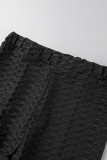 Черный Повседневная спортивная одежда Твердая лоскутная молния с длинным рукавом Из двух частей