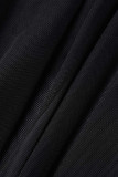 Robes de jupe crayon à col oblique asymétrique en plumes patchwork solides noires sexy