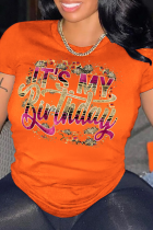 T-shirts à col en V et patchwork à imprimé vintage Orange Street