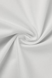 White Fashion Sexy Patchwork Sequins See-through Turtleneck Regular Jumpsuits