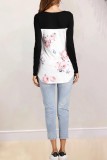 Abrikoos casual print patchwork tops