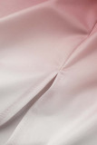 Rosso bianco elegante stampa patchwork piume al largo della spalla abiti gonna un passo