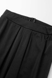 Черные повседневные однотонные прямые однотонные брюки в стиле пэчворк с высокой талией