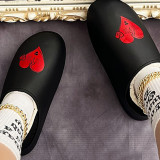 Negro Rojo Casual Living Patchwork Impresión Redondo Mantener Caliente Zapatos