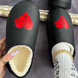 Negro Rojo Casual Living Patchwork Impresión Redondo Mantener Caliente Zapatos