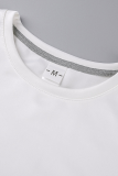 Белые повседневные футболки с круглым вырезом и буквенным принтом с повседневным принтом постепенного изменения