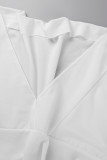 Salopette Harlan con colletto obliquo asimmetrico da tasca bianca sexy da strada