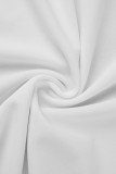 Белые сексуальные уличные однотонные асимметричные комбинезоны Harlan с косым воротником и карманами