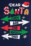T-shirt con scollo a V patchwork stampate con cappelli da Babbo Natale vintage neri