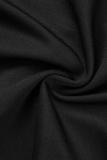 Zwarte sexy effen uitgeholde skinny jumpsuits met vierkante kraag