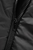 Tops noirs décontractés à col zippé en patchwork uni