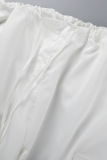 Weiße Street Solid Patchwork Kordelzug Harlan Harlan Einfarbige Unterteile mit mittlerer Taille
