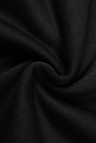 パープル カジュアル プリント パッチワーク フード付きカラー ストレート ドレス