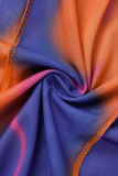 Оранжевый сексуальный принт в стиле пэчворк Прозрачные платья с юбкой-карандашом до половины водолазки