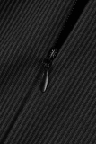 Черный сексуальный однотонный пэчворк Половина водолазки с длинным рукавом из двух частей