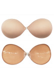 Skin Color Sexy Solid Patchwork Invisible Bra