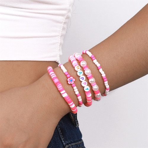 Pink Daily Letter Bracelets