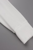 Weiße, lässige Bandage-Tops mit V-Ausschnitt und Buchstabendruck