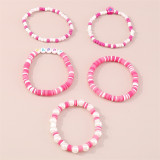 Розовые ежедневные браслеты с буквами