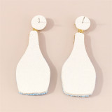 White Casual Daily Patchwork Sequins Earrings