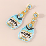 Blue Casual Daily Patchwork Sequins Earrings