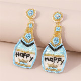 Pink Casual Daily Patchwork Sequins Earrings