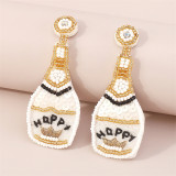 Blue Casual Daily Patchwork Sequins Earrings