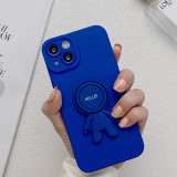 Red Bean Powder Casual Print Patchwork Metal Accessories Decoration Phone Case