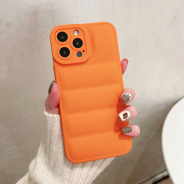 Capa de telefone de patchwork sólido casual laranja