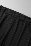 Dos piezas de manga larga de cuello alto con abertura de retazos de estampado informal gris