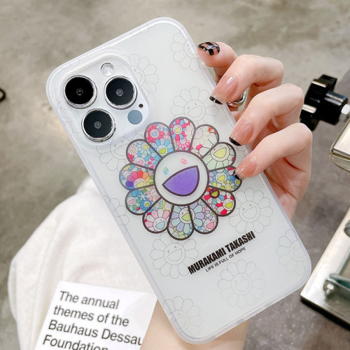White Casual Print Patchwork Phone Case