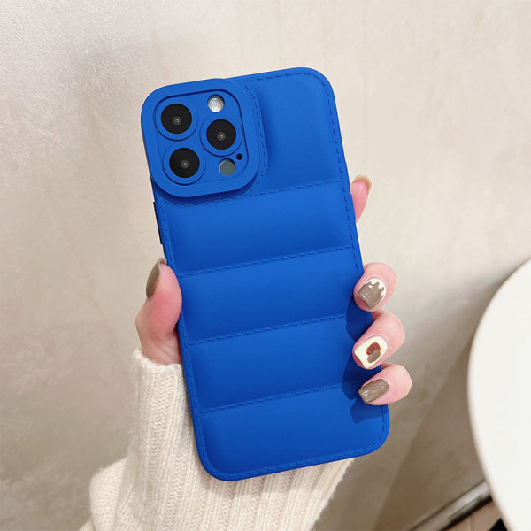 Estojo para celular em patchwork sólido casual azul real