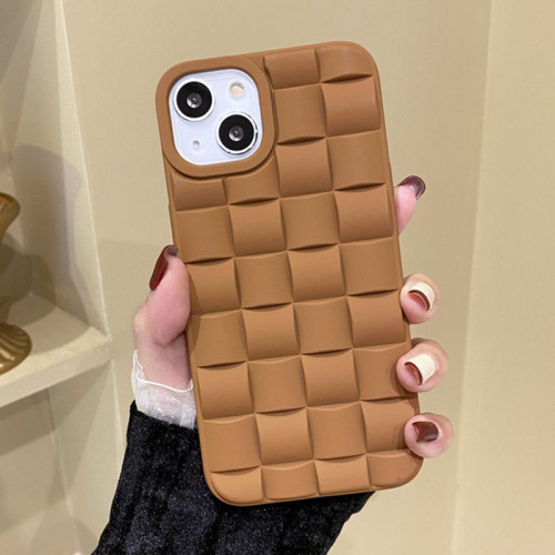 Brown Casual Solid Patchwork Phone Case