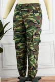 Camouflage Casual Straat Camouflage Print Patchwork Grote maat