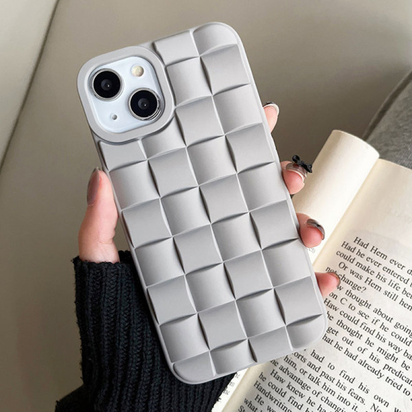 Capa de telefone em patchwork sólido casual cinza
