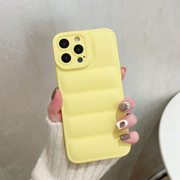 Capa de telefone de retalhos sólida casual amarela