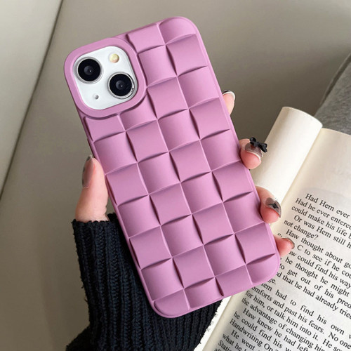 Coque de téléphone violette décontractée en patchwork uni