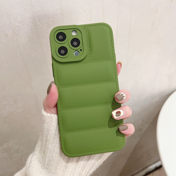 Оливково-зеленый повседневный однотонный чехол для телефона в стиле пэчворк
