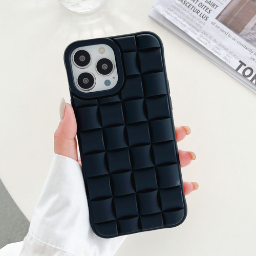 Custodia per telefono patchwork tinta unita casual nera